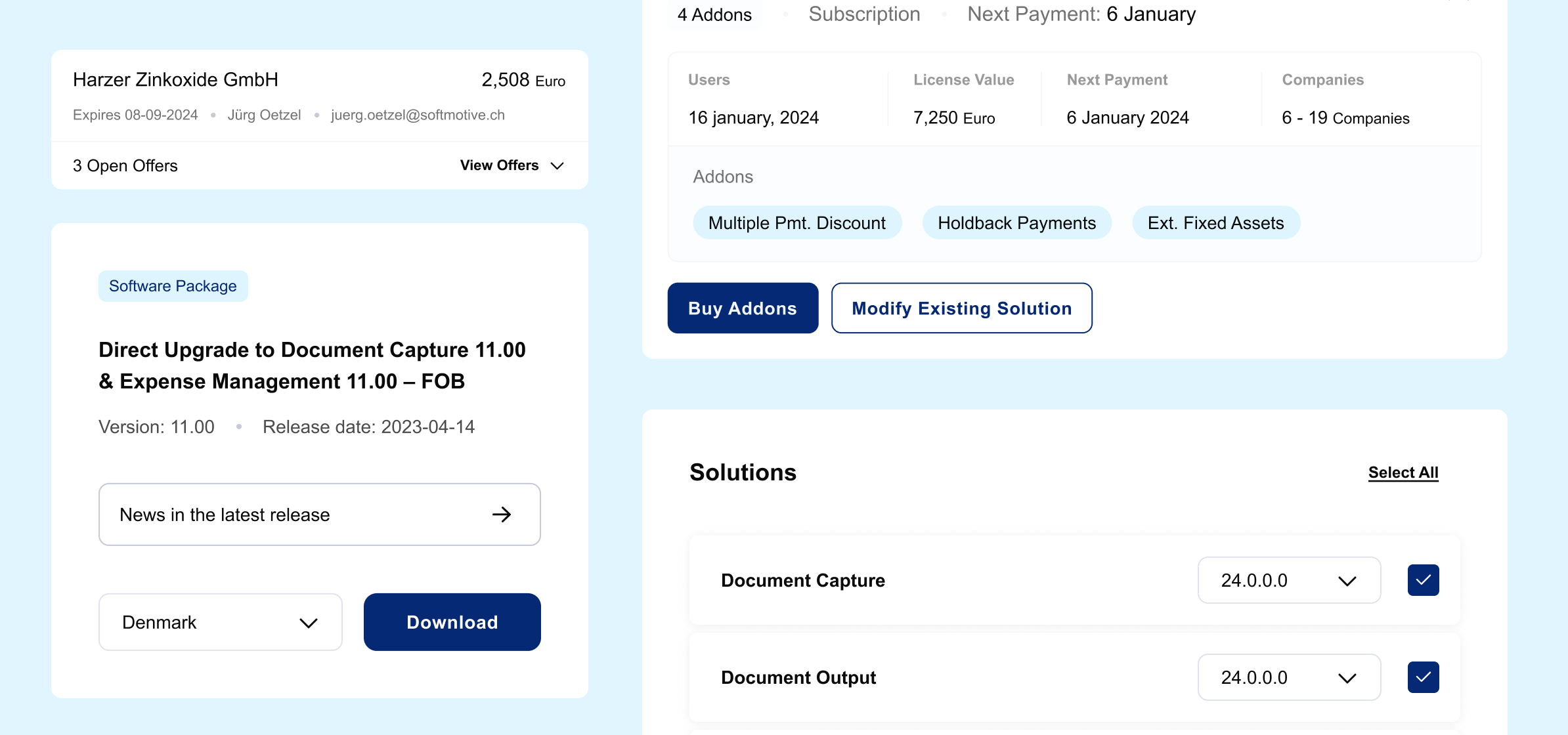  Showcases individual parts of ui from partnerzone